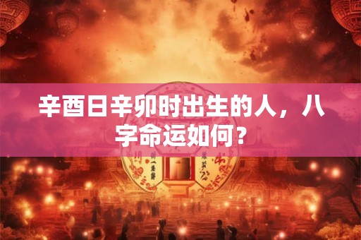 辛酉日辛卯时出生的人，八字命运如何？