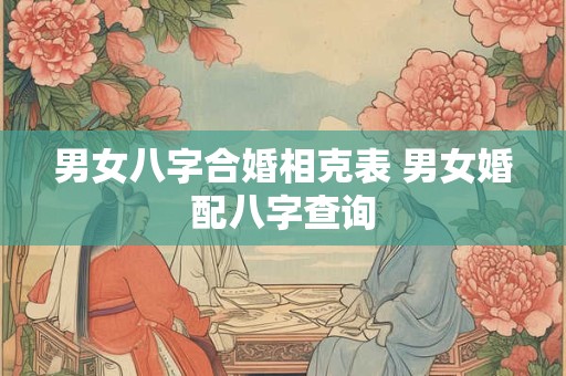 男女八字合婚相克表 男女婚配八字查询