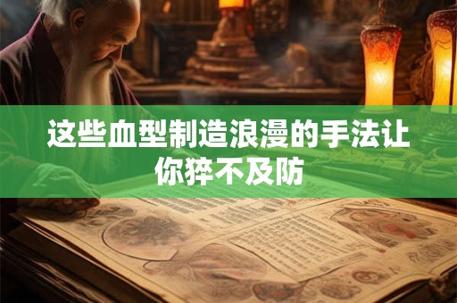 这些血型制造浪漫的手法让你猝不及防
