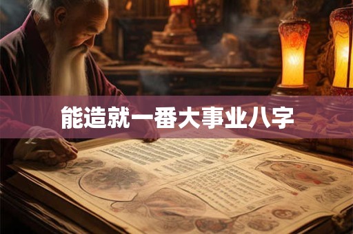 能造就一番大事业八字