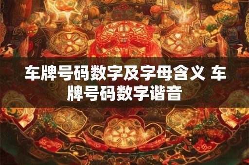 车牌号码数字及字母含义 车牌号码数字谐音