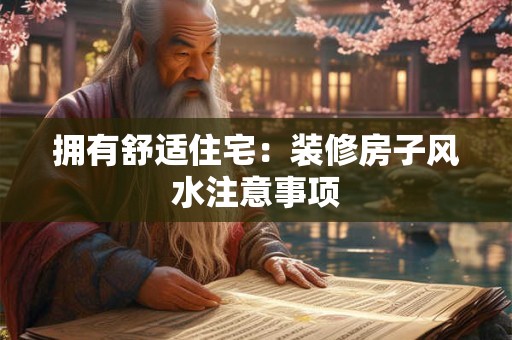 拥有舒适住宅：装修房子风水注意事项