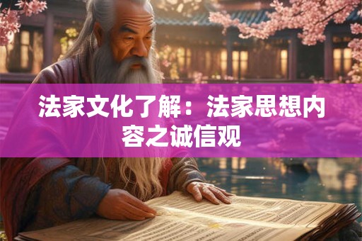 法家文化了解：法家思想内容之诚信观