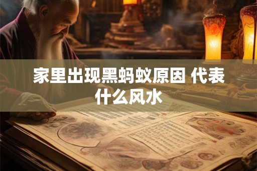 家里出现黑蚂蚁原因 代表什么风水