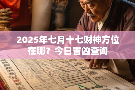 2025年七月十七财神方位在哪？今日吉凶查询