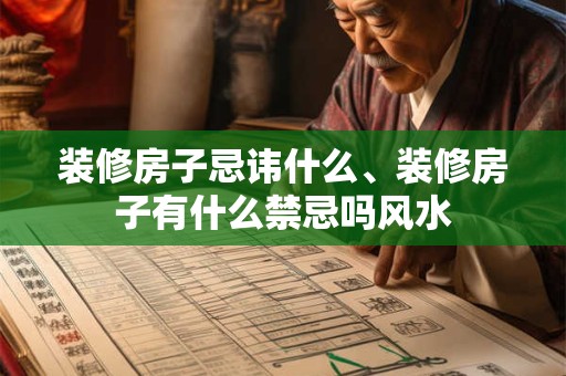 装修房子忌讳什么、装修房子有什么禁忌吗风水
