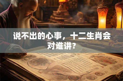 说不出的心事，十二生肖会对谁讲？