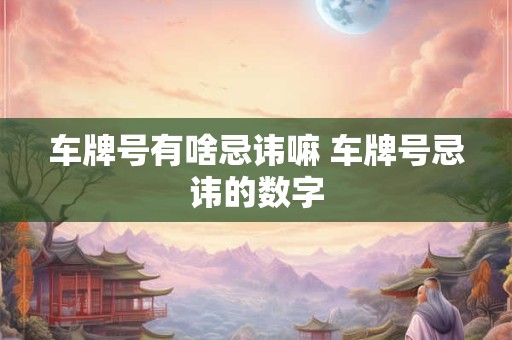 车牌号有啥忌讳嘛 车牌号忌讳的数字