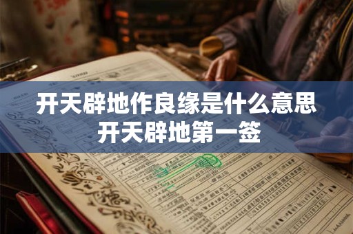 开天辟地作良缘是什么意思 开天辟地第一签