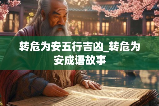 转危为安五行吉凶_转危为安成语故事