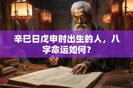 辛巳日戊申时出生的人，八字命运如何？