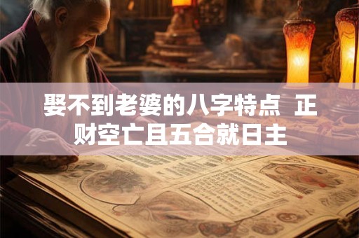 娶不到老婆的八字特点  正财空亡且五合就日主