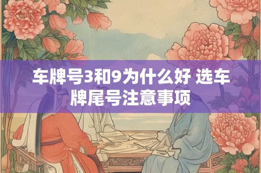 车牌号3和9为什么好 选车牌尾号注意事项