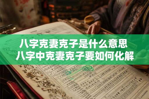 八字克妻克子是什么意思 八字中克妻克子要如何化解
