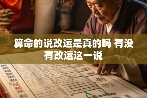 算命的说改运是真的吗 有没有改运这一说