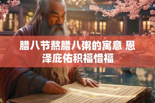 腊八节熬腊八粥的寓意 恩泽庇佑积福惜福