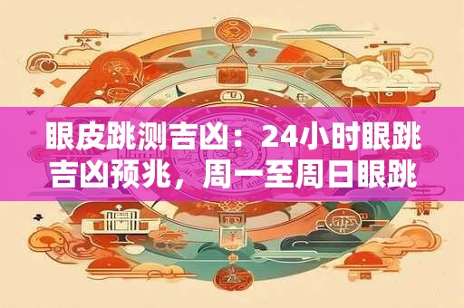眼皮跳测吉凶：24小时眼跳吉凶预兆，周一至周日眼跳吉凶