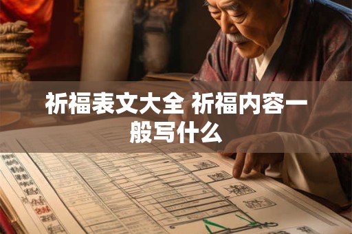祈福表文大全 祈福内容一般写什么