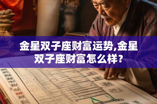 金星双子座财富运势,金星双子座财富怎么样？