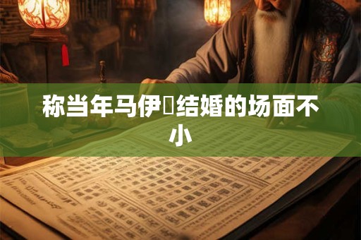 称当年马伊琍结婚的场面不小
