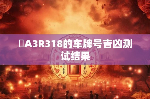 閩A3R318的车牌号吉凶测试结果