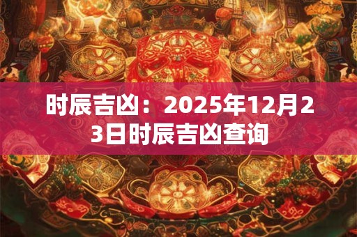 时辰吉凶：2025年12月23日时辰吉凶查询