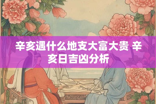 辛亥遇什么地支大富大贵 辛亥日吉凶分析