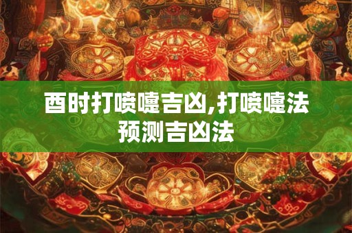 酉时打喷嚏吉凶,打喷嚏法预测吉凶法