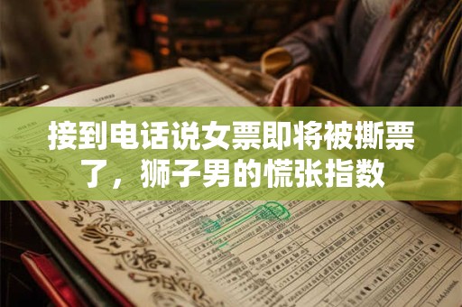 接到电话说女票即将被撕票了，狮子男的慌张指数