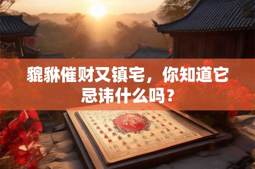貔貅催财又镇宅，你知道它忌讳什么吗？
