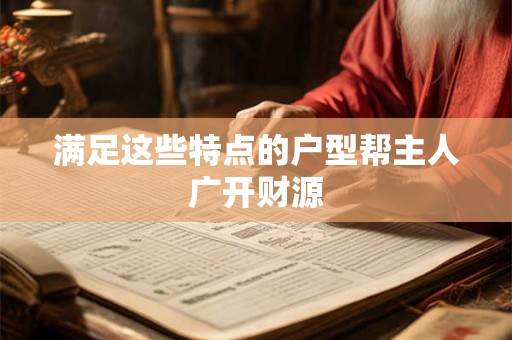 满足这些特点的户型帮主人广开财源
