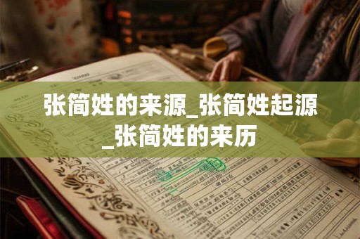 张简姓的来源_张简姓起源_张简姓的来历