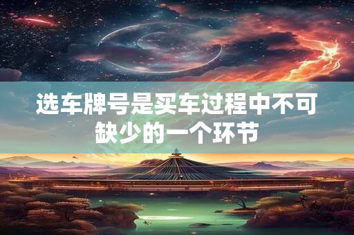 选车牌号是买车过程中不可缺少的一个环节