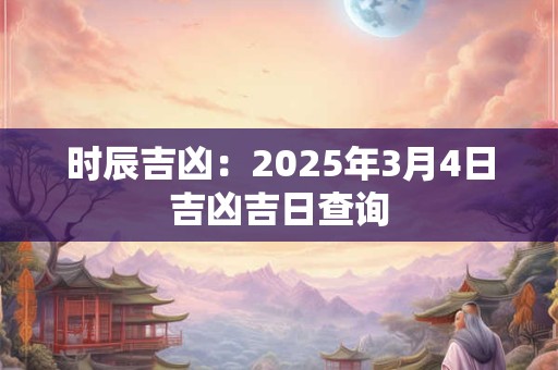 时辰吉凶：2025年3月4日吉凶吉日查询