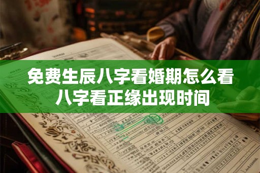免费生辰八字看婚期怎么看 八字看正缘出现时间