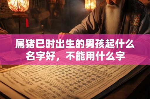 属猪巳时出生的男孩起什么名字好，不能用什么字