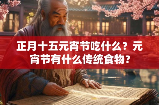 正月十五元宵节吃什么？元宵节有什么传统食物？