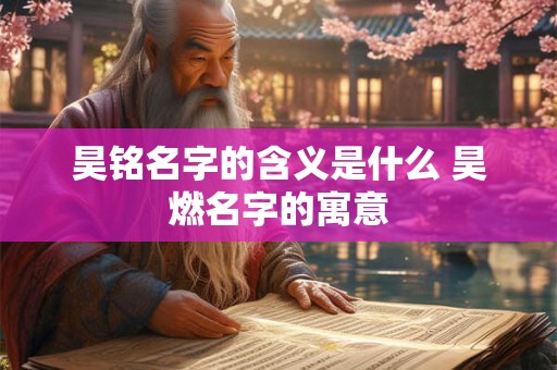 昊铭名字的含义是什么 昊燃名字的寓意