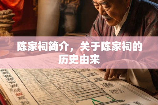 陈家祠简介，关于陈家祠的历史由来