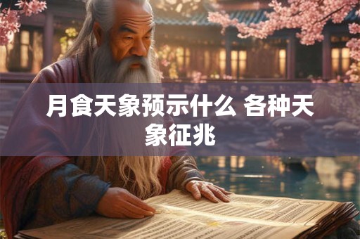 月食天象预示什么 各种天象征兆