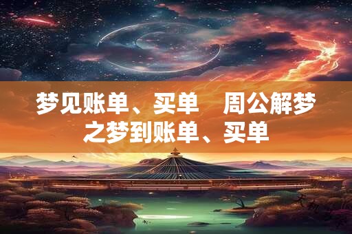 梦见账单、买单　周公解梦之梦到账单、买单