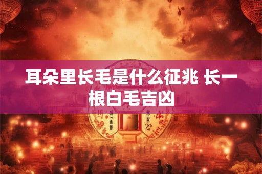 耳朵里长毛是什么征兆 长一根白毛吉凶