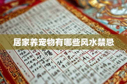 居家养宠物有哪些风水禁忌