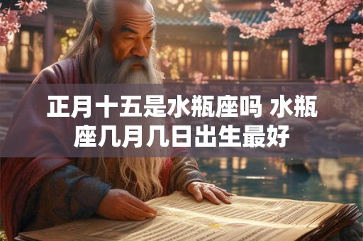 正月十五是水瓶座吗 水瓶座几月几日出生最好