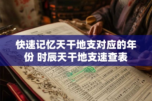 快速记忆天干地支对应的年份 时辰天干地支速查表