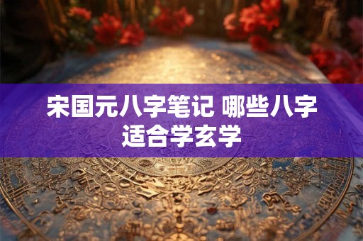 宋国元八字笔记 哪些八字适合学玄学