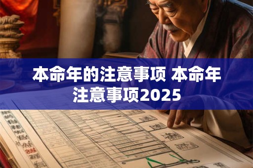 本命年的注意事项 本命年注意事项2025