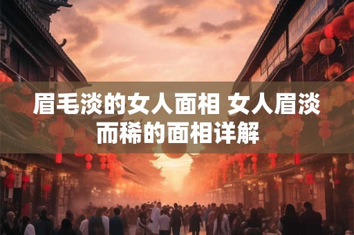 眉毛淡的女人面相 女人眉淡而稀的面相详解