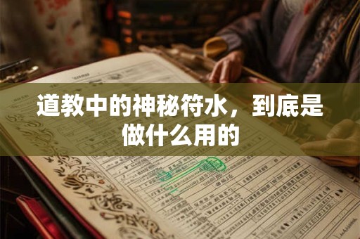 道教中的神秘符水，到底是做什么用的