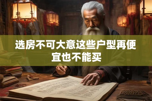 选房不可大意这些户型再便宜也不能买